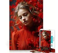 Puzzle "Donna tra le rose" da 1000 pezzi,gioco cognitivo divertente,struttura a incastro precisa,attività per rafforzare i legami affettivi con i propri cari (50x75cm)