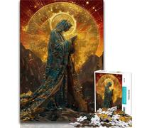 Puzzle dorato della Vergine Maria per adolescenti, 1000 pezzi, sfida difficile antistress, migliora l'amore tra coppie, 38x26cm