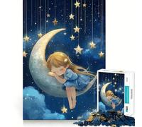 Puzzle Dormire sulla Luna per adulti, 1000 pezzi, gioco per allenare la mente, divertente da costruire insieme, taglio di precisione, 38x52cm