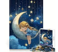 Puzzle "Dormire sulla Luna" per ragazzi, 1000 pezzi, attività per lo sviluppo cognitivo da svolgere a casa, bordi precisi, regalo festivo 50x75cm