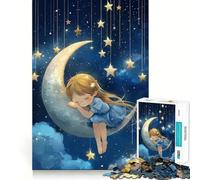 Puzzle "Dormire sulla Luna" per ragazzi, 1000 pezzi, attività per lo sviluppo cognitivo da svolgere a casa, bordi precisi, regalo festivo 50x75cm