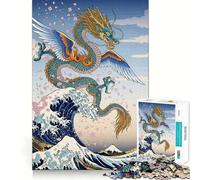 Puzzle Drago Alato Grande Onda 1000 pezzi per adolescenti Gioco stimolante per la mente Montaggio sicuro e stabile Divertimento in famiglia Attività serale (50x75cm)
