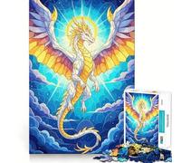 Puzzle "Drago alato nel cielo" da 1000 pezzi,gioco di concentrazione mentale,design a incastro preciso,sfida interattiva per il cervello,ideale per la casa (38x26cm)
