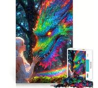 Puzzle Drago Arcobaleno e Ragazza, 1000 pezzi, per adulti, gioco di logica, calma e relax, taglio preciso, oggetto dei desideri di Babbo Natale (50x75cm)