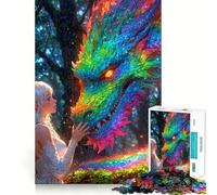 Puzzle Drago Arcobaleno e Ragazza per Adolescenti, 1000 Pezzi, Gioco di Ragionamento e Sviluppo delle Abilità, Gioco Rilassante, Taglio Preciso, Regalo Perfetto (38x26cm)