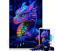 Puzzle Drago Arcobaleno Vibrante da 1000 Pezzi Gioco Cognitivo Divertente Taglio di Precisione Unico Regalo Antistress (38x26cm)