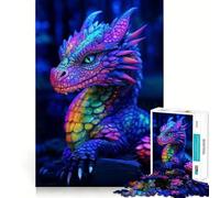 Puzzle Drago Arcobaleno Vibrante da 1000 Pezzi per Adolescenti,Stimola la Mente,Divertimento,Nessun Spazio,Incastro Perfetto,Tempo Libero Avvincente per Rilassarsi in Casa (50x75cm)