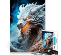 Puzzle Drago Bianco 1000 pezzi Gioco di concentrazione mentale Taglio di precisione Bordi lisci Gioco significativo per costruire connessioni (50x75cm)