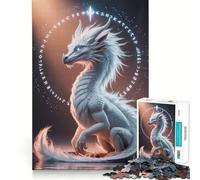 Puzzle Drago Bianco con Rune per Adulti,1000 Pezzi,Gioco di Memoria e Allenamento per la Mente,Taglio Preciso,Finitura Premium,Un Modo Coinvolgente per Trascorrere il Tempo Libero (50x75cm)