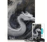 Puzzle Drago Bianco da 1000 pezzi per ragazzi,divertente gioco di memoria,facile da completare,senza cuciture,rilassante attività di gruppo al chiuso (38x26cm)