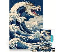 Puzzle Drago Bianco di Kaganawa,1000 pezzi,gioco di memoria,taglio di alta precisione,sfida interattiva per il cervello,per la casa (38x52cm)
