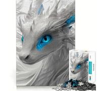 Puzzle Drago Bianco e Blu,1000 pezzi,divertente per stimolare la memoria,di qualità professionale,un regalo pensato per chi ama le attività mentali (38x52cm)