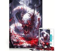 Puzzle Drago Bianco in Sangue da 1000 pezzi per adolescenti,divertente attività di gruppo al chiuso con pezzi di dimensioni uniformi e rilassanti (38x26cm)