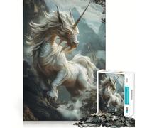 Puzzle Drago Bianco tra le Montagne,1000 pezzi,gioco di memoria,taglio di precisione,attività creativa interattiva per stimolare la mente a casa (38x26cm)