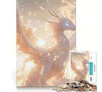 Puzzle Drago Bianco tra le Nuvole,1000 Pezzi,Gioco di Memoria,Divertente,Bordi Lisci,Incastro Perfetto,Un Modo Divertente per Riempire il Vuoto (38x26cm)