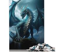 Puzzle Drago d'Acqua Blu Anziano da 500 pezzi per adolescenti, regali per adulti e adolescenti dai 12 anni in su, 500 pezzi (52x38 cm)