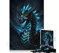 Puzzle Drago di Cristallo Nero e Blu per Adolescenti, 1000 Pezzi, Esercizio Cognitivo, Tempo Libero, Piacere, Senza Bordi Ruvidi, Regalo Artistico di Natale (38x52cm)