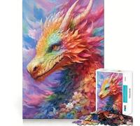 Puzzle Drago Fiore Arcobaleno per Ragazzi 1000 Pezzi Stimola la Memoria Rilassante Taglio Liscio Elegante Regalo (50x75cm)