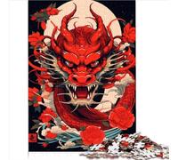 Puzzle Drago Giapponese da 1000 Pezzi Puzzle per Adulti Puzzle in Legno Puzzle Sostenibile per Adulti Apprendimento Giocattoli Educativi Giochi per Famiglie （50x75 cm）