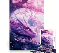 Puzzle Drago in Fiore di Ciliegio per Adulti, 1000 Pezzi, Pensiero Chiaro, Relax Casual, Bordi Precisi, Regalo Premuroso (38x26cm)