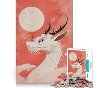 Puzzle Drago Luna Bianca,1000 pezzi,divertente per allenare la mente,con componenti robusti e ben definiti,ideale per rilassarsi in casa (38x52cm)