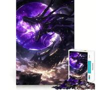 Puzzle Drago Luna Viola da 1000 pezzi per adolescenti, gioco di abilità mentale, divertimento rilassante, design da assemblare, (38x52cm)