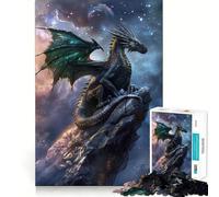Puzzle "Drago mistico sulla roccia" per adulti, 1000 pezzi, gioco di logica stimolante, ideale per momenti di condivisione, bordi trasparenti, regalo perfetto (50x75cm)