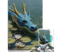 Puzzle Drago nel fiume da 1000 pezzi per adulti, gioco educativo e sfida giocattolo, ideale come regalo per tutta la famiglia (75x50cm)