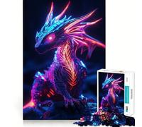 Puzzle Drago Neon da 1000 pezzi per adolescenti, gioco rilassante, rifinitura precisa, regalo adorabile (38x52cm)