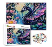 Puzzle Drago Puzzle 2000 Pezzi Fiore, Adulti e Adolescente Divertente Giocattolo per Giocare, Impegnativi Impossibile Jigsaw con Poster e Borsa Chiusa per Decorazioni Casa Parete, Regalo Donna V-4