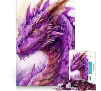 Puzzle Drago Viola da 1000 pezzi per adulti, gioco di concentrazione e svago per la casa, bordi netti, regalo di Babbo Natale (50x75cm)
