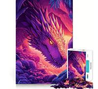 Puzzle Drago Viola nella Grotta, 1000 Pezzi, per Adolescenti, Gioco Logico e Leggero, Rilassante, Taglio Perfetto, Regalo Affettuoso (38x52cm)