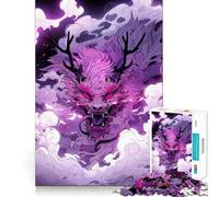 Puzzle Drago Viola Nuvole per Ragazzi 1000 Pezzi Giocattolo Intellettuale Divertimento in Casa Qualità Taglio Creativo Regalo (50x75cm)
