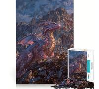 Puzzle Drago Viola sulla Cima della Montagna per Adulti, 1000 Pezzi, Per Rinforzare la Memoria, Passatempo Domestico, Bordo Pulito, Regalo Elegante (50x75cm)