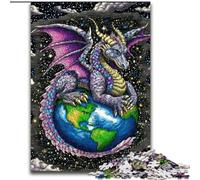 Puzzle Drago Volante in Piedi sulla Terra Puzzle Difficili per Adulti 50X75CM Perfetto per Adolescenti e Collezionisti, Ideale Decorazione per la Casa e Regalo da Viaggio