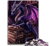 Puzzle "Dragon in The Book" da 1000 pezzi per adolescenti, impegnativo da completare ma divertente e spiritoso, un'idea regalo e un arredamento per la casa unici (38x26cm)
