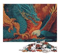 Puzzle Dragon Vs. Eagle Showdown per adulti, puzzle da 500 pezzi per adolescenti dai 12 anni in su, regali per la vigilia di Natale, 500 pezzi (52x38 cm)