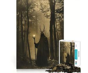 Puzzle druidico della foresta vittoriana per ragazzi,1000 pezzi,gioco di potenziamento mentale,dimensioni uniformi,pezzi precisi,divertimento in famiglia,attività serale (38x26cm)