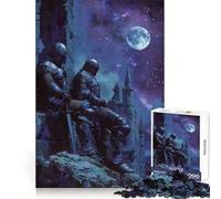 Puzzle "Due cavalieri nella notte" per ragazzi, 1000 pezzi, esercizio mentale, svago rilassante, taglio di precisione, ottimo regalo (38x26cm)