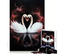 Puzzle Due cigni innamorati da 1000 pezzi per adolescenti, stimolazione mentale, divertimento e svago, taglio di alta qualità, (38x52cm)