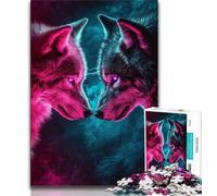 Puzzle Due Lupi 1000 pezzi per adolescenti, gioco rompicapo, decorazione da parete, regali unici per compleanno e Natale (38x26cm)