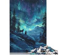 Puzzle Due lupi che ululano con immagini personalizzabili, in cartone riciclato al 100%, per bambini e adulti dai 12 anni, 1000 pezzi (75x50 cm)