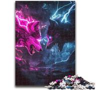 Puzzle Due Lupi per Adolescenti 1000 Pezzi, Gioco per Famiglie Antistress Sfida Difficile Collezione di Artisti, Belle Arti (38x26cm)