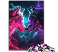 Puzzle Due Lupi per Adulti 1000 Pezzi, Sfida di Intelligenza del Cervello, Giocattoli Coinvolgenti, Regali di Compleanno per Età 14+ 50x75cm