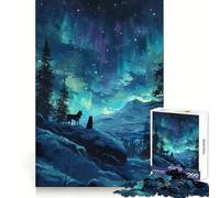 Puzzle "Due lupi ululanti" per ragazzi, 1000 pezzi, stimolante per la mente, ideale per il relax e le vacanze (38x52cm)