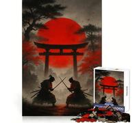 Puzzle "Duello Samurai sotto il sole rosso" per ragazzi, 1000 pezzi, gioco di abilità mentale, svago rilassante, design da assemblare, regalo di alta qualità (50x75cm)