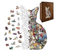 Puzzle e gatti per Aulte, divertenti giochi educativi in legno, puzzle con forme irregolari e gatto | per dilettanti animali e ragazze compleanno Natale Eucation