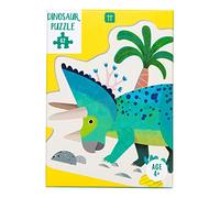 Puzzle e poster con dinosauri a forma di triceratopo blu e verde da 62 pezzi | Per bambini, bambini | Illustrati, dinosauri giurassici, compleanno, Natale