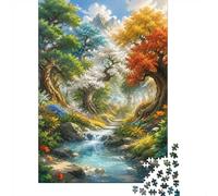 Puzzle Eco carta 1000 pezzi, fiume albero montagna per il tempo libero | 70 x 50 cm Pensiero Logica, Decorazione Interna, Hobby Intellettuale, Carta, Regalo Compleanno