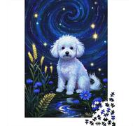 Puzzle Ecologico Da 1000 Pezzi in Legno, Tema Bichon Frisé, Per Un Apprendimento Divertente, Ideale Per Adulti E Adolescenti, Con Pezzi Facili Da Maneggiare